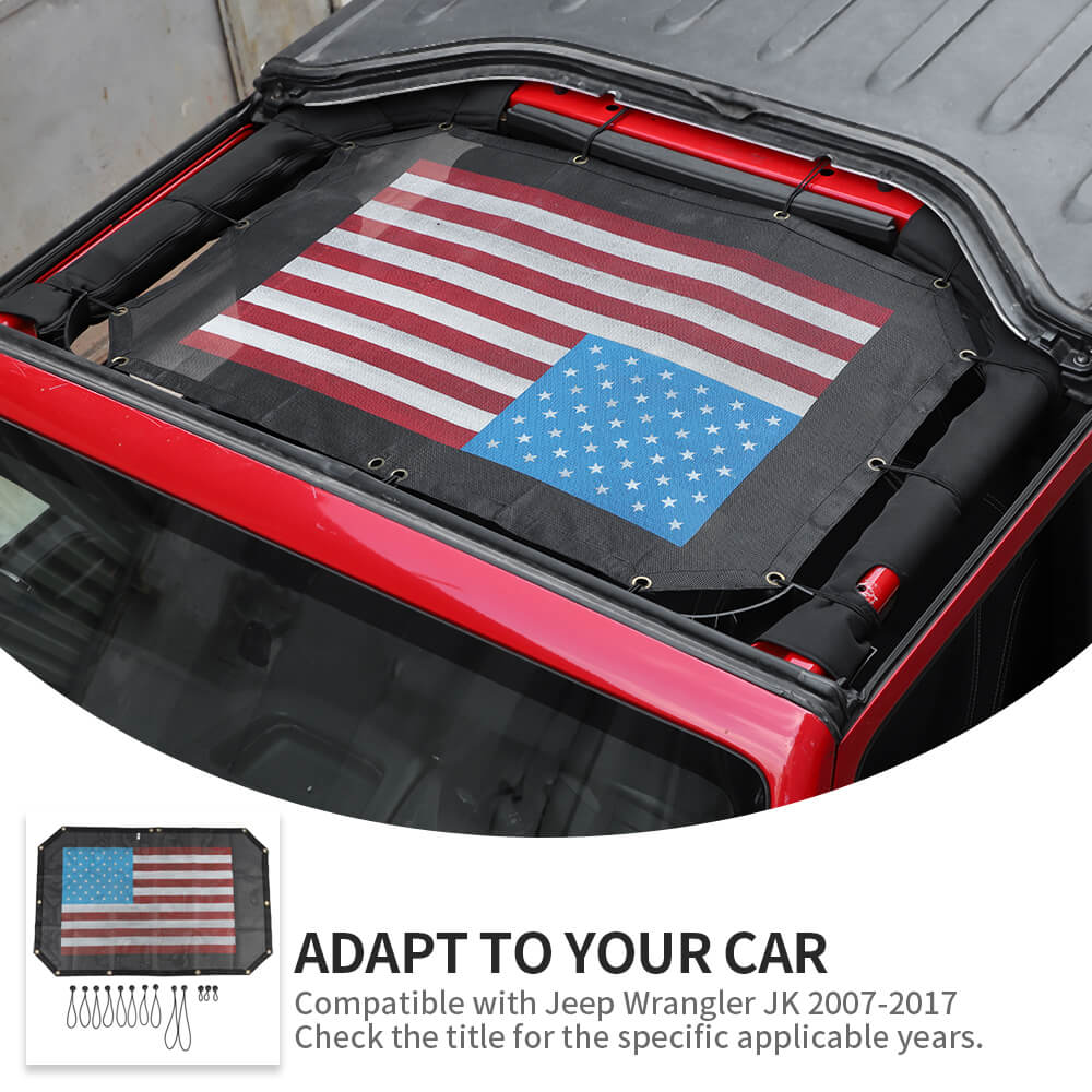 For 2007-2018 Jeep Wrangler JK JKU Half-Length Mesh Bikini Top Sunshade – UV Protection Soft Roof Cover - Image 8