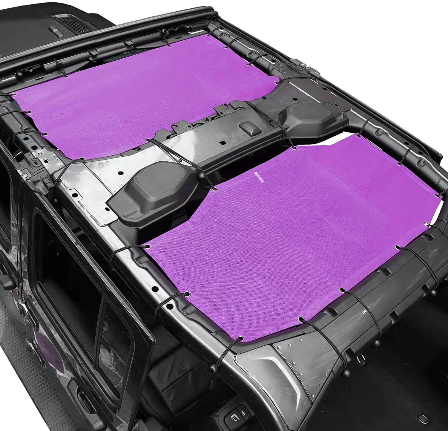 For 2018+ Jeep Wrangler JLU Unlimited 4 Door Front & Rear Mesh Bikini Top Sunshade – UV Protection Soft Roof Cover - Image 10