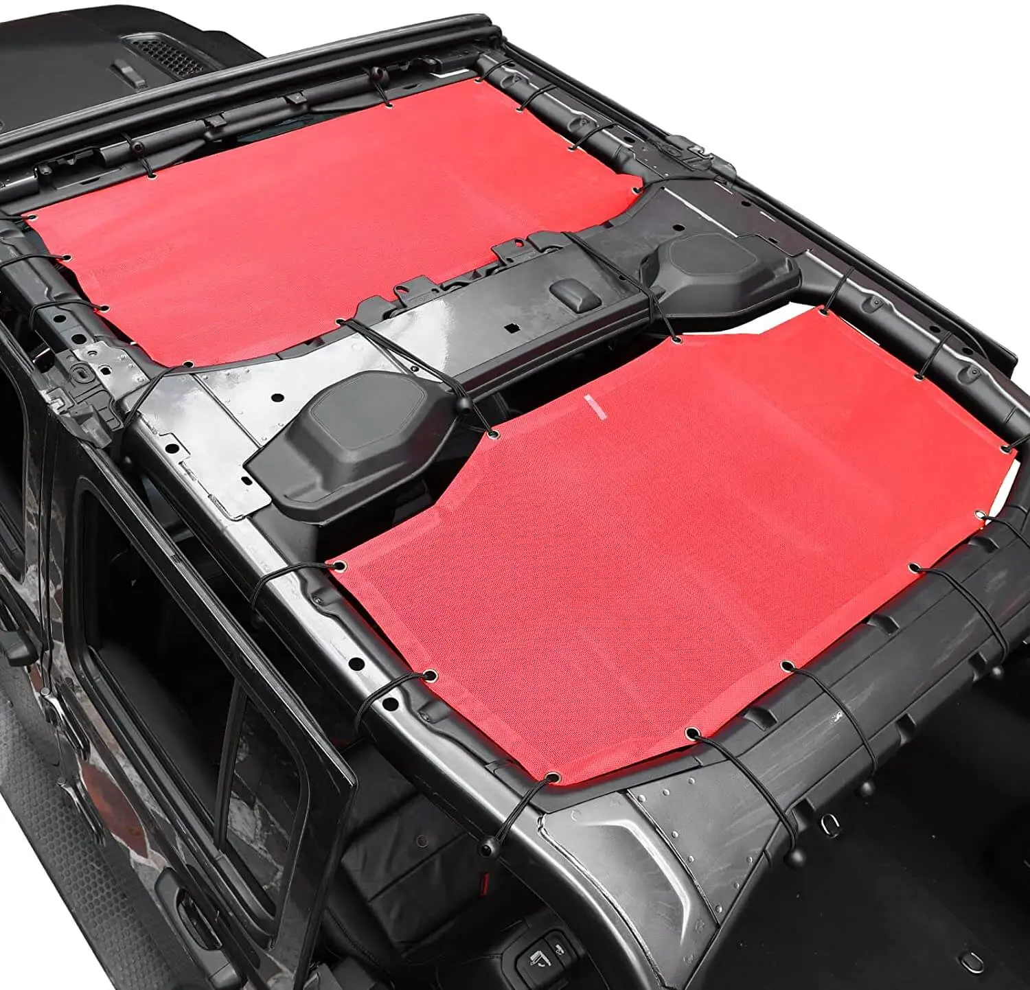 For 2018+ Jeep Wrangler JLU Unlimited 4 Door Front & Rear Mesh Bikini Top Sunshade – UV Protection Soft Roof Cover - Image 12