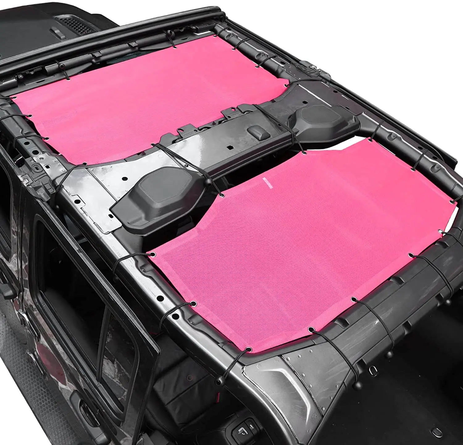 For 2018+ Jeep Wrangler JLU Unlimited 4 Door Front & Rear Mesh Bikini Top Sunshade – UV Protection Soft Roof Cover - Image 13