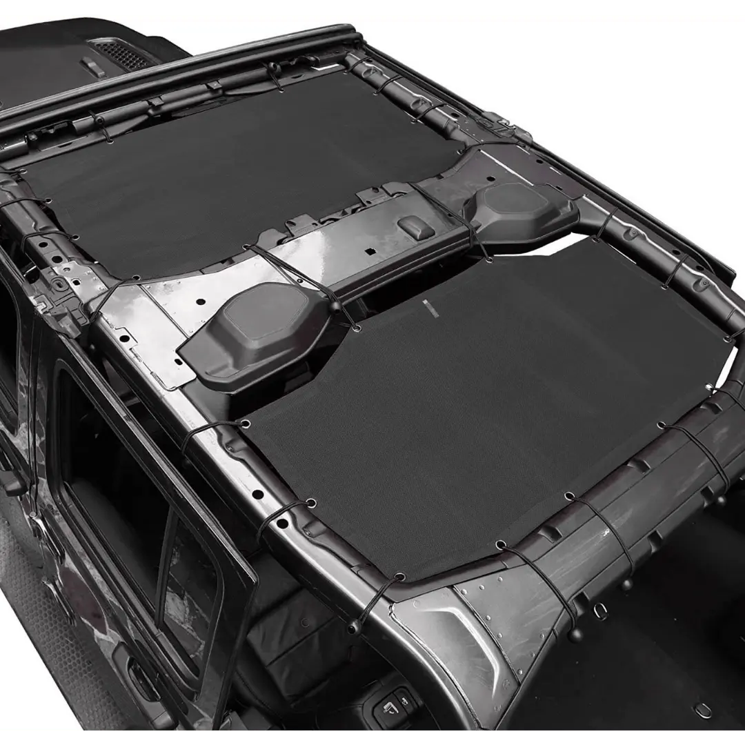 For 2018+ Jeep Wrangler JLU Unlimited 4 Door Front & Rear Mesh Bikini Top Sunshade – UV Protection Soft Roof Cover - Image 14