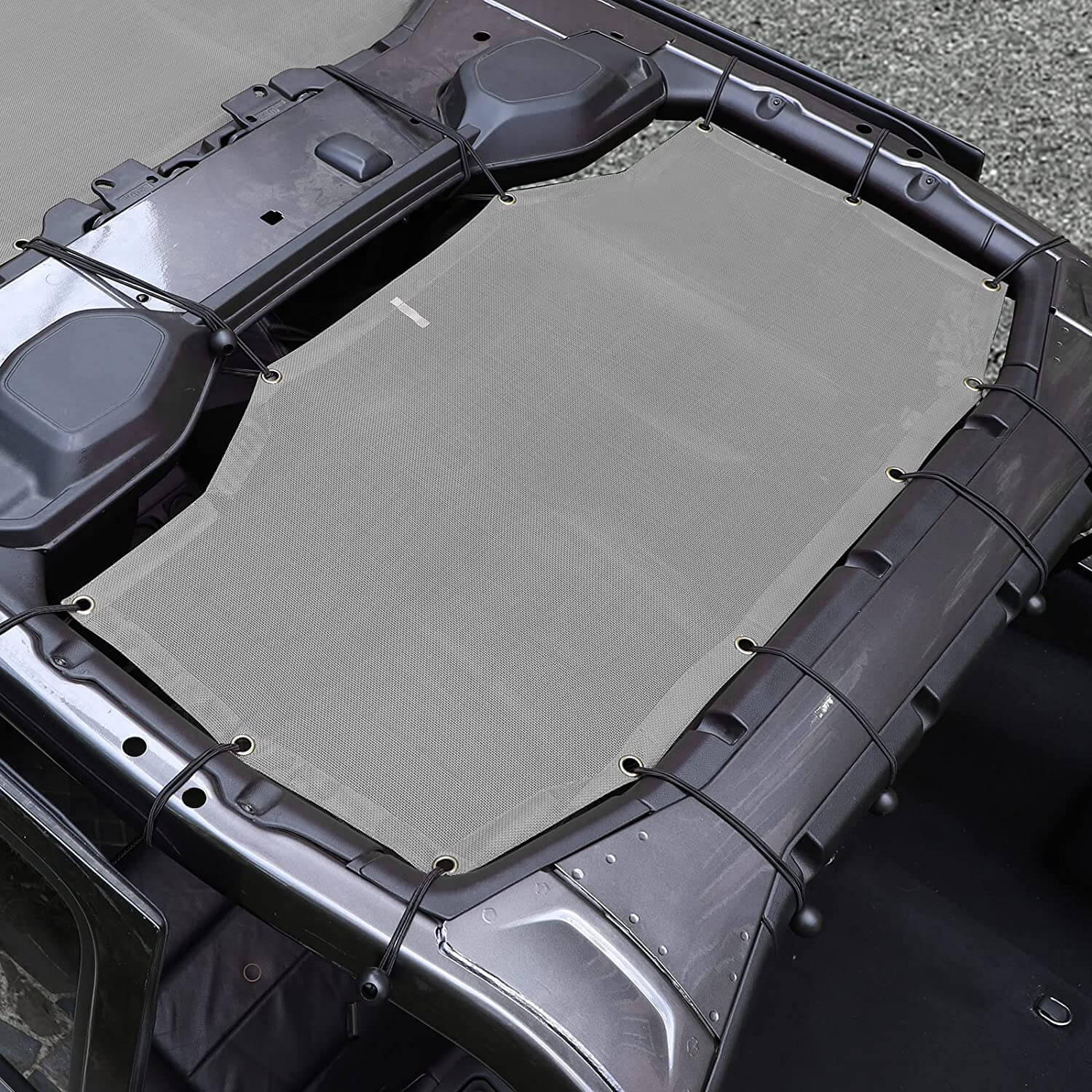 For 2018+ Jeep Wrangler JLU Unlimited 4 Door Front & Rear Mesh Bikini Top Sunshade – UV Protection Soft Roof Cover - Image 3