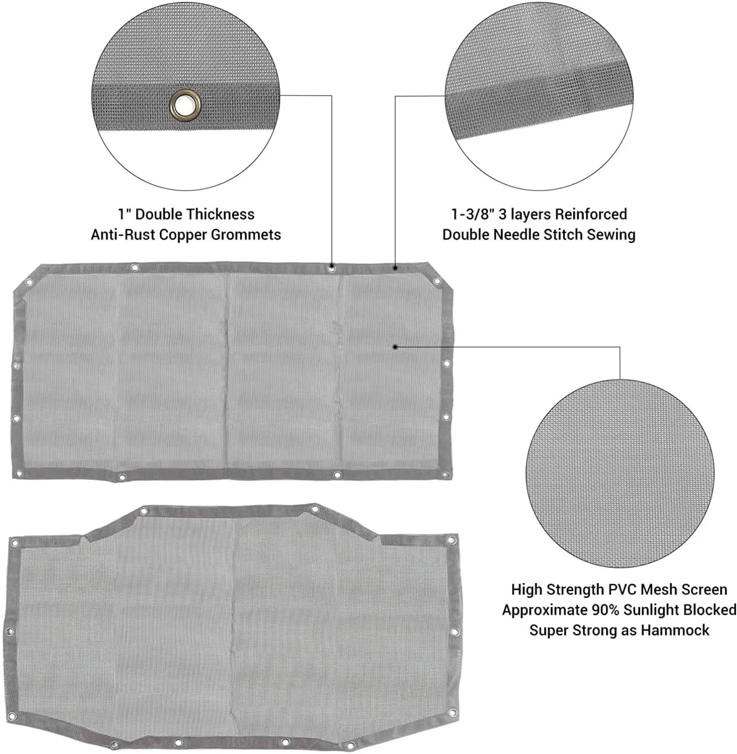 For 2018+ Jeep Wrangler JLU Unlimited 4 Door Front & Rear Mesh Bikini Top Sunshade – UV Protection Soft Roof Cover - Image 8