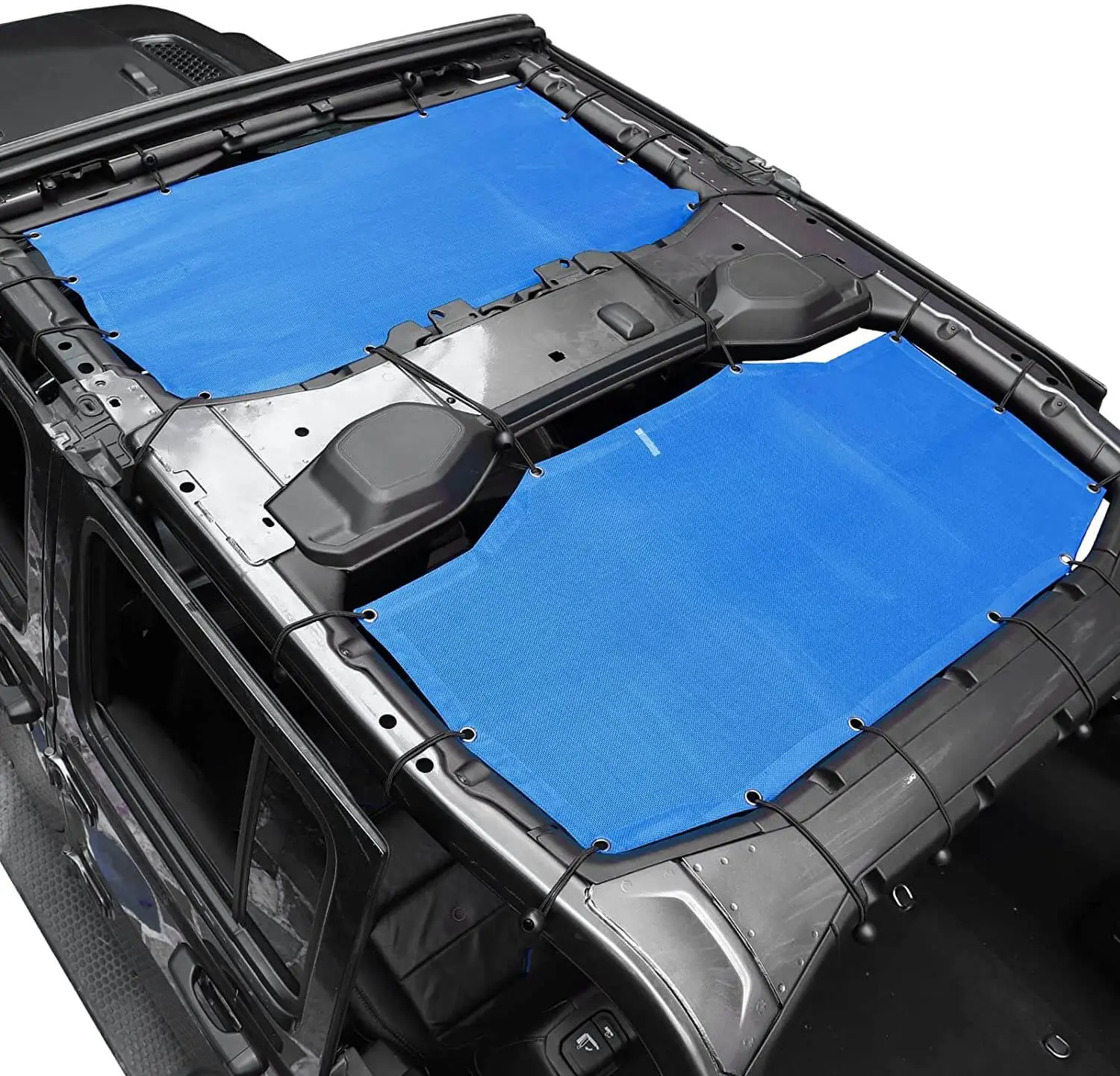 For 2018+ Jeep Wrangler JLU Unlimited 4 Door Front & Rear Mesh Bikini Top Sunshade – UV Protection Soft Roof Cover - Image 9