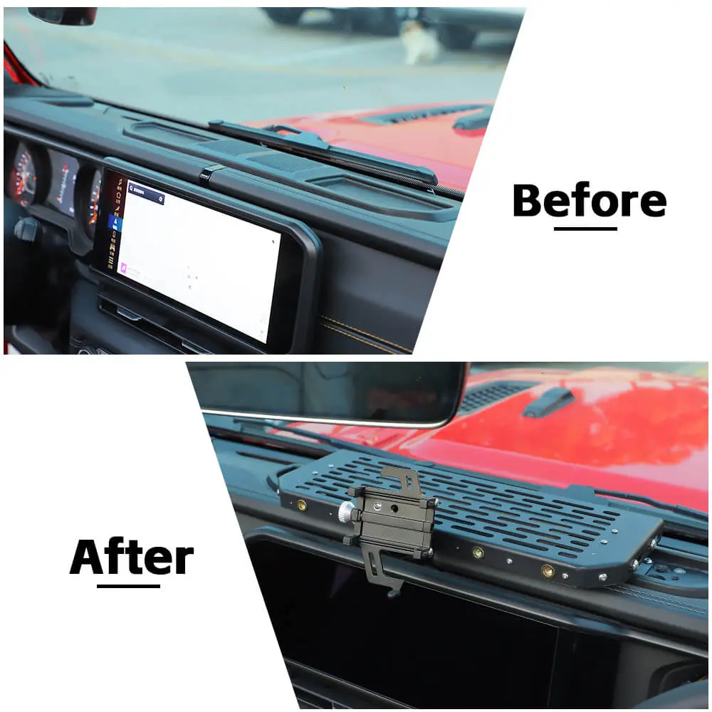 For 2024+ Jeep Wrangler JL & Gladiator JT Metal Center Console Expands Mobile Phone Holder - Image 2
