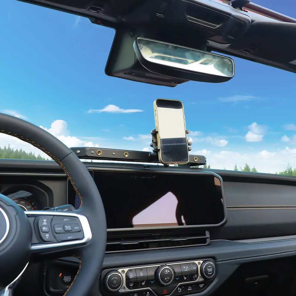 For 2024+ Jeep Wrangler JL & Gladiator JT Metal Center Console Expands Mobile Phone Holder - Image 3