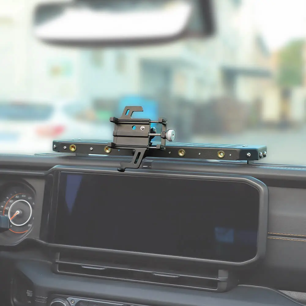 For 2024+ Jeep Wrangler JL & Gladiator JT Metal Center Console Expands Mobile Phone Holder - Image 4