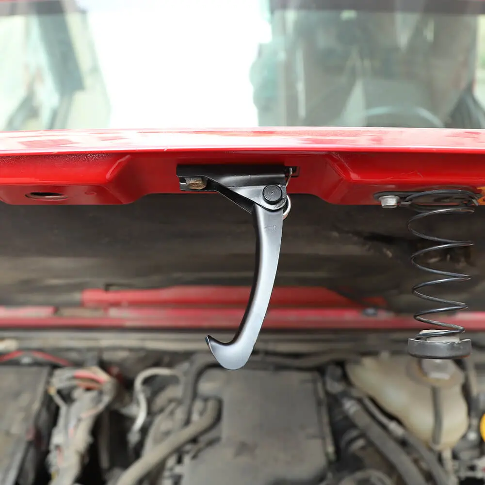 For 2007-2018 Jeep Wrangler JK Metal Hood Safety Catch Latch Hood Lock Hook Black - Image 4