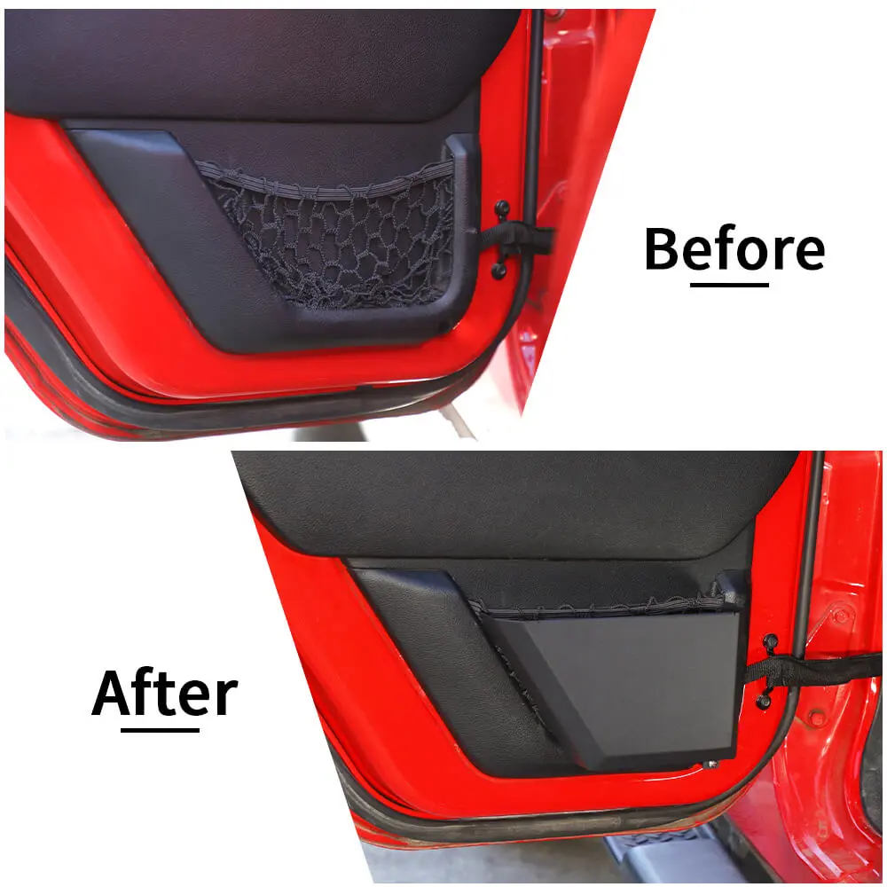 For 2011-2018 Jeep Wrangler JK Front/Rear Door Net Replacement Metal Door Storage Box  Map Pockets - Image 2