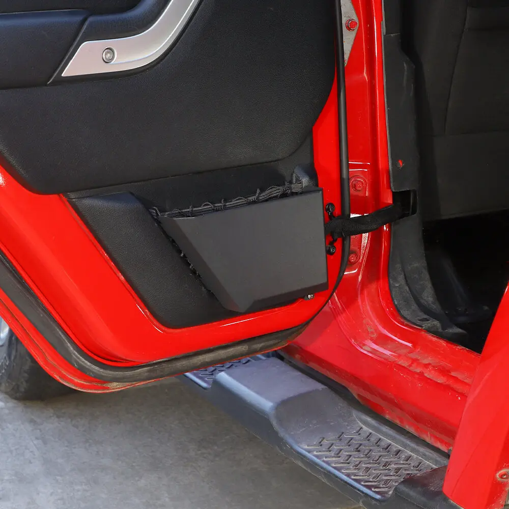 For 2011-2018 Jeep Wrangler JK Front/Rear Door Net Replacement Metal Door Storage Box  Map Pockets - Image 3