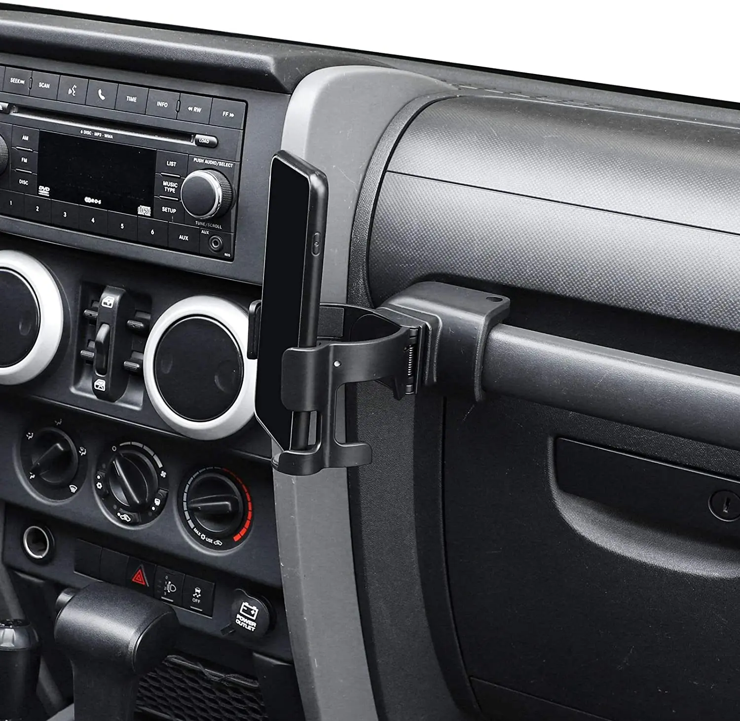 For 2007-2010 Jeep Wrangler JK Multi-Function Drink Cup Phone Holder, 2 in 1 Bolt-on Stand Bracket Organizer - Image 5
