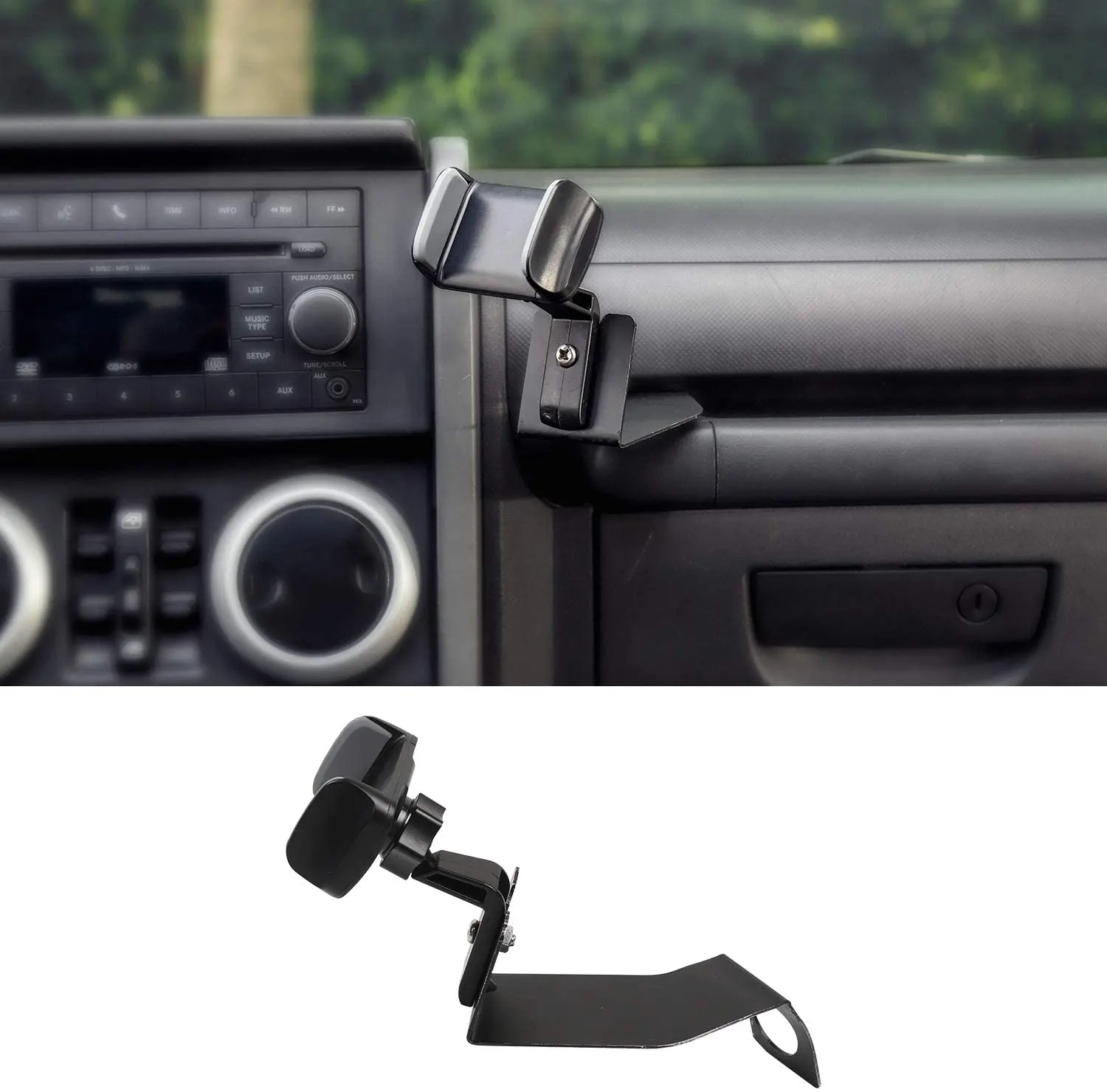 For 2007-2010 Jeep Wrangler JK JKU Multi-Functional JK Phone Holder, 2 in 1 Phone & Walkie Talkie Bracket - Image 8