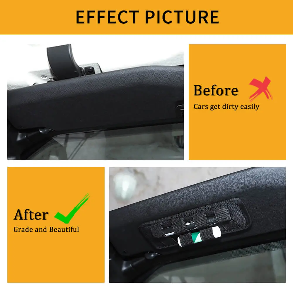 For Jeep Wrangler TJ JK JL & Gladiator JT Sun Visor Mount Tactical Bag Insert Modular Storage Utility Admin Pouch Pen Holder - Image 2
