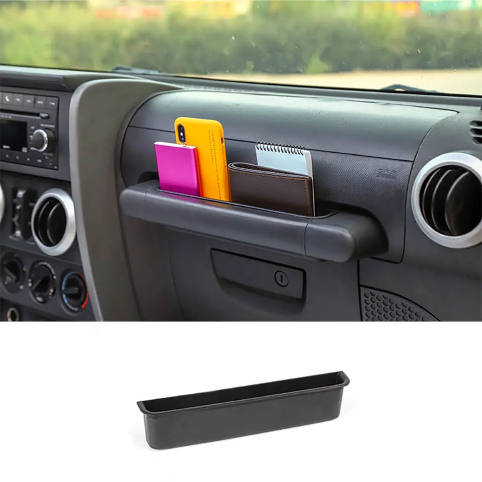For 2007-2010 Jeep Wrangler JK JKU Passenger Co-Pilot Grab Handle Storage Box Tray Organizer