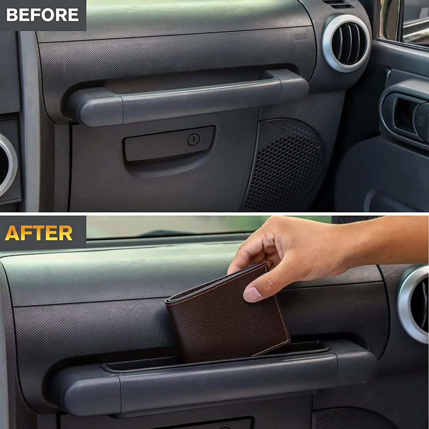For 2007-2010 Jeep Wrangler JK JKU Passenger Co-Pilot Grab Handle Storage Box Tray Organizer - Image 3