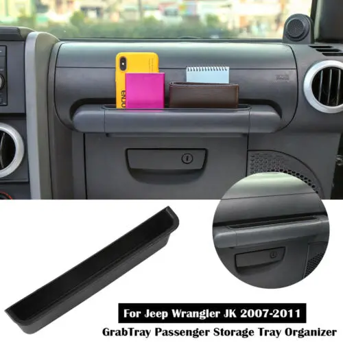 For 2007-2010 Jeep Wrangler JK JKU Passenger Co-Pilot Grab Handle Storage Box Tray Organizer - Image 8