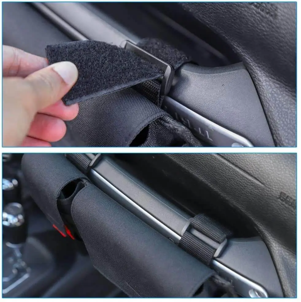 For Jeep Wrangler TJ JK JKU JL JLU Passenger Grab Handles Storage Bag Organizer, 2 in 1 Pocket Multi-Purpose Storage Bag - Image 3