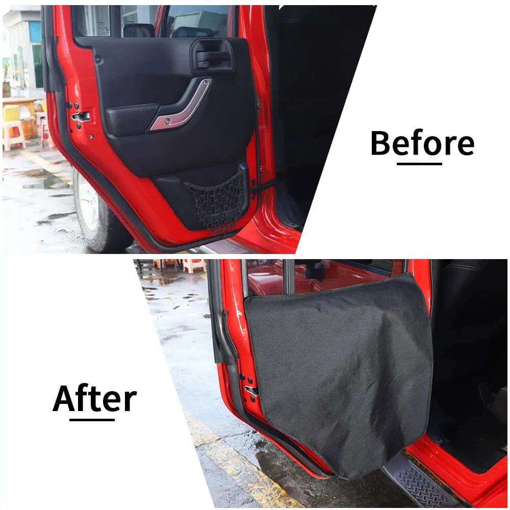For 07+ Jeep Wrangler JK JL JT /14+ Cherokee /16+Renegade/11-20 Grand Cherokee/17+ Compass Pet Dog Scuff Cover Mat Car Door Guard Catch Catcher - Image 2