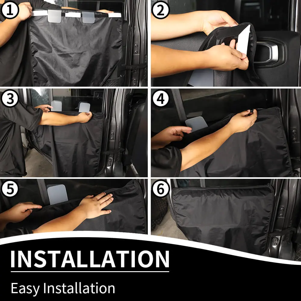 For 07+ Jeep Wrangler JK JL JT /14+ Cherokee /16+Renegade/11-20 Grand Cherokee/17+ Compass Pet Dog Scuff Cover Mat Car Door Guard Catch Catcher - Image 9
