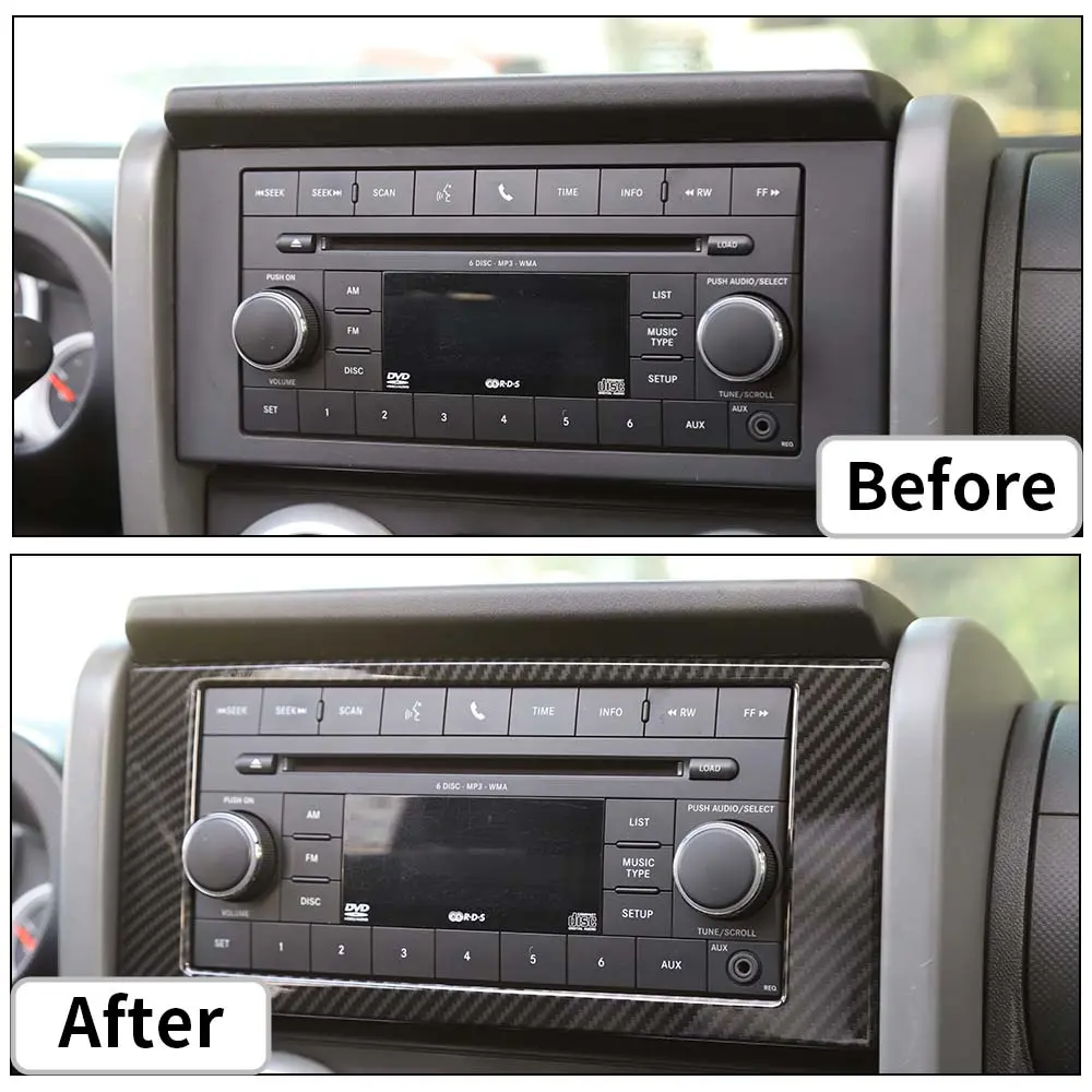 For 2007-2010 Jeep Wrangler JK JKU Radio CD Screen Frame Cover Trim - Image 2
