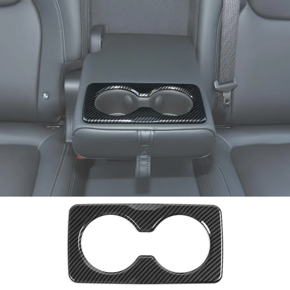 For 2014+ Jeep Cherokee Rear Armrest Cup Holder Panel Trim Cover