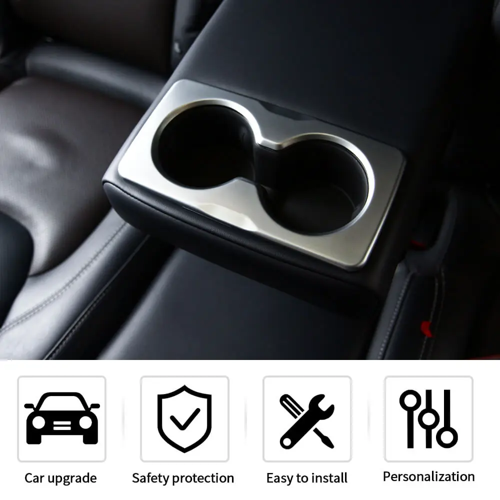 For 2018+ Jeep Wrangler JL JLU & Gladiator JT Rear Armrest Water Cup Holder Panel Cover Trim - Image 6