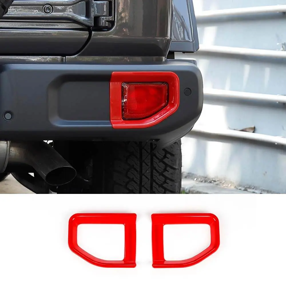 For Jeep Wrangler JL JLU 2018+ Rear Bar Fog Light Trim Ring Bezel - Image 5