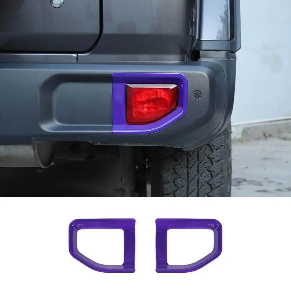 For Jeep Wrangler JL JLU 2018+ Rear Bar Fog Light Trim Ring Bezel - Image 8
