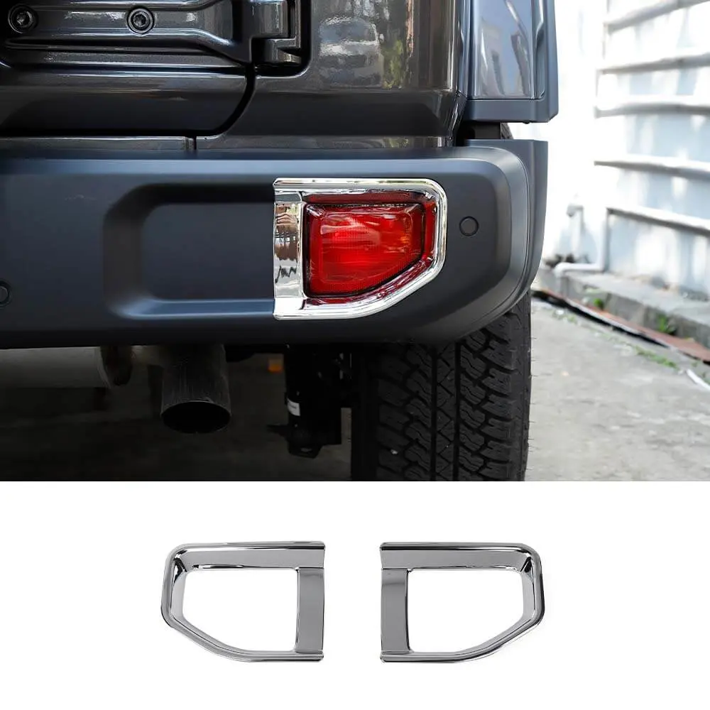 For Jeep Wrangler JL JLU 2018+ Rear Bar Fog Light Trim Ring Bezel - Image 9