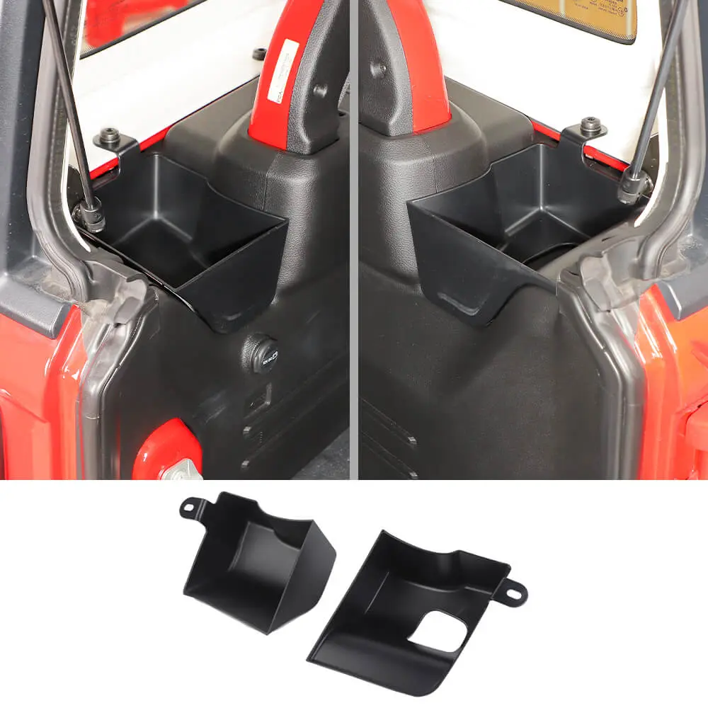For 2024+ Jeep Wrangler JLU 4Door Rear Cargo Trunk Both Side Storage Box Organizer Tray