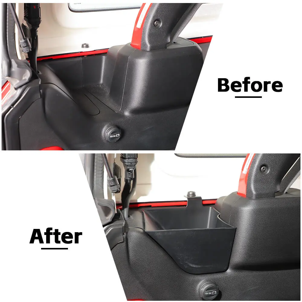 For 2024+ Jeep Wrangler JLU 4Door Rear Cargo Trunk Both Side Storage Box Organizer Tray - Image 2