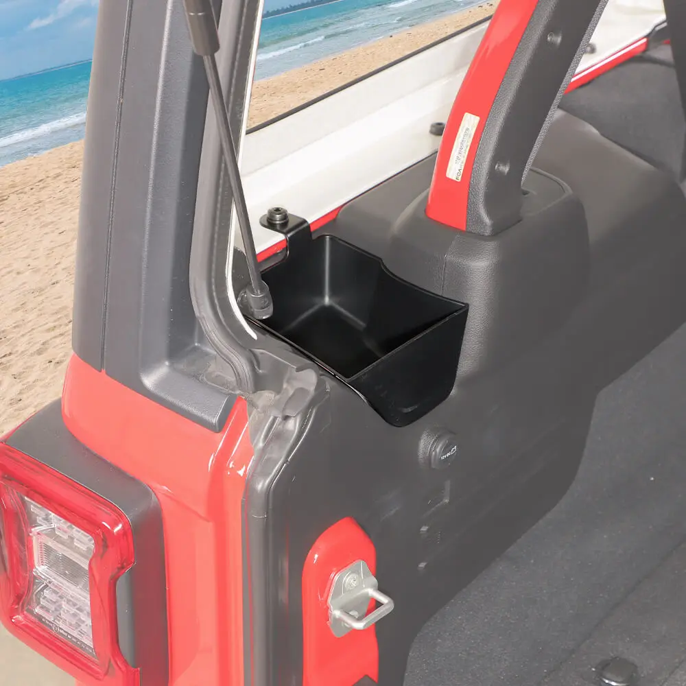 For 2024+ Jeep Wrangler JLU 4Door Rear Cargo Trunk Both Side Storage Box Organizer Tray - Image 4