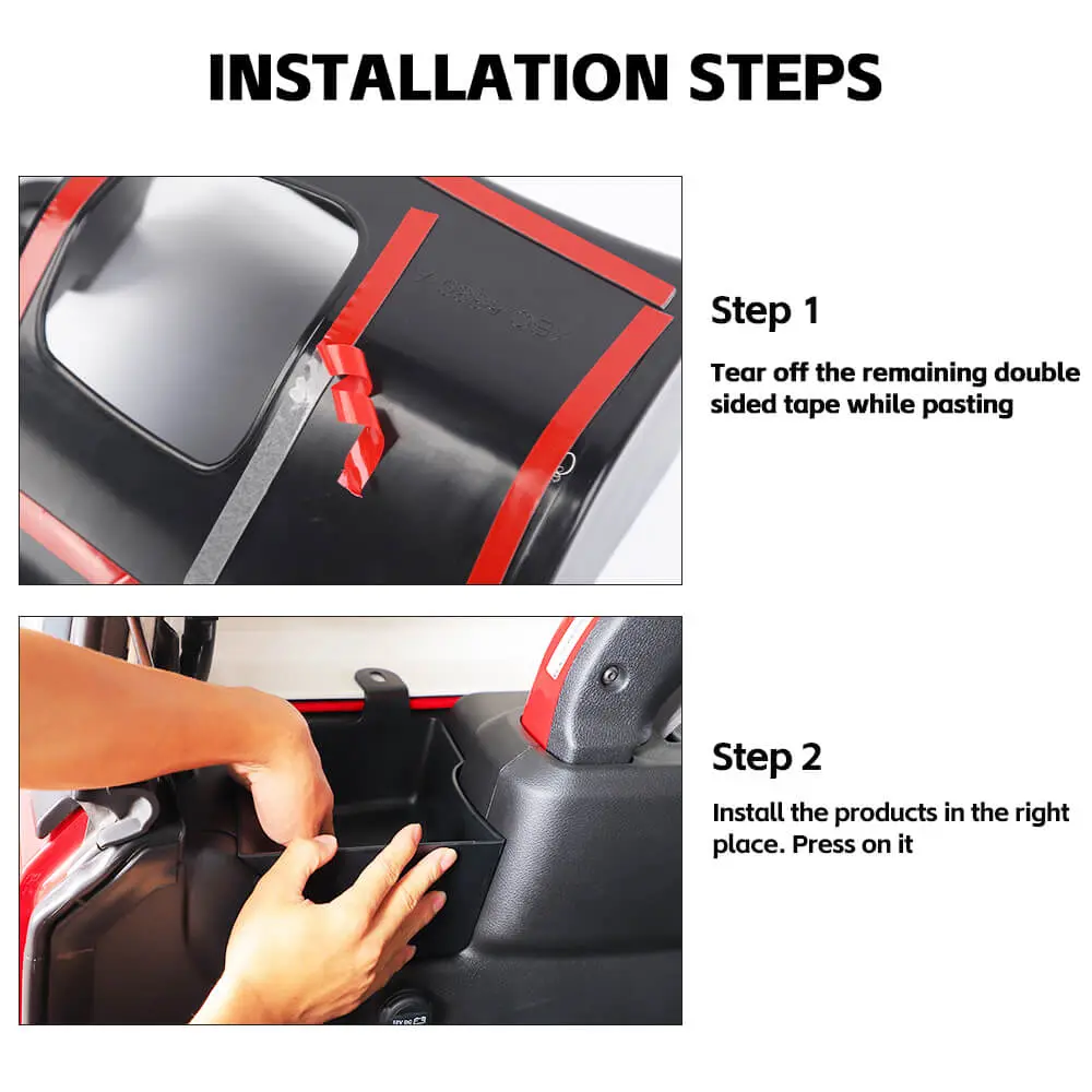 For 2024+ Jeep Wrangler JLU 4Door Rear Cargo Trunk Both Side Storage Box Organizer Tray - Image 5