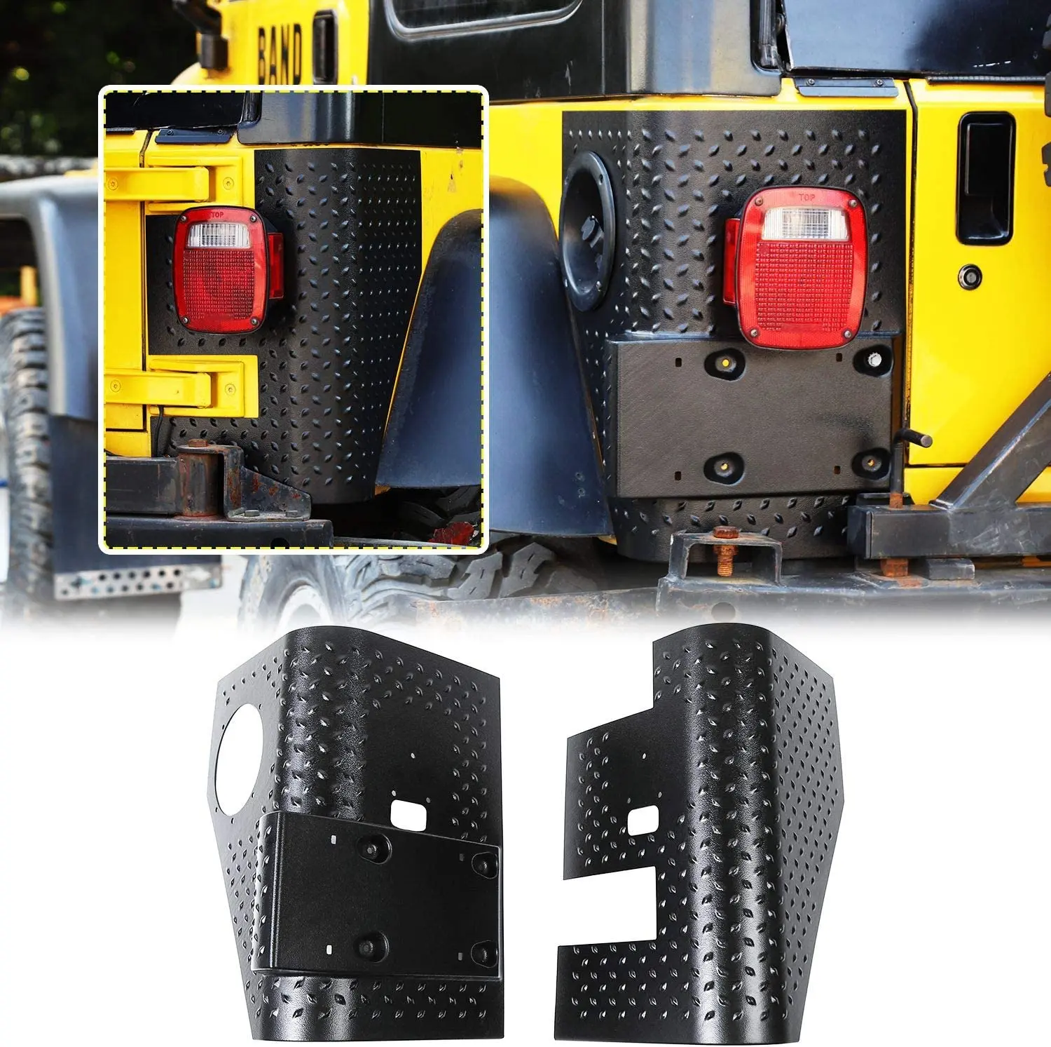 For 1997-2006 Jeep Wrangler TJ Rear Corner Guards Body Armor Corner Cover Trim - Image 7
