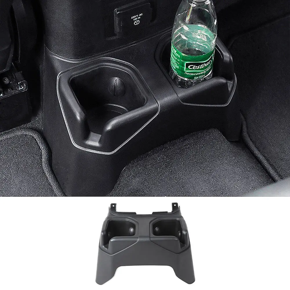 For 2018+ Jeep Wrangler JL JLU, Gladiator JT Rear Seat Cup Holder Floor Console Mounted Drink Holders Storage Box
