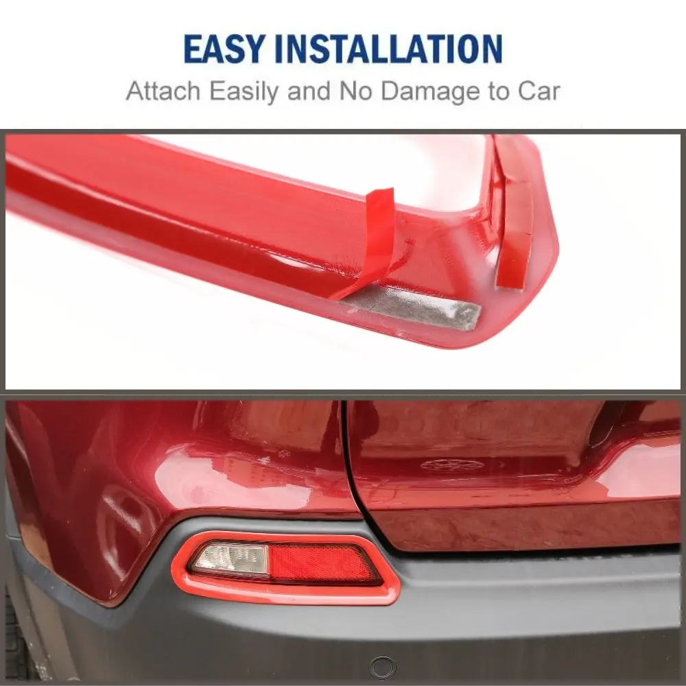 For 2019+ Jeep Cherokee Rear Fog Light Lamp Trim Bezel Decor - Image 8