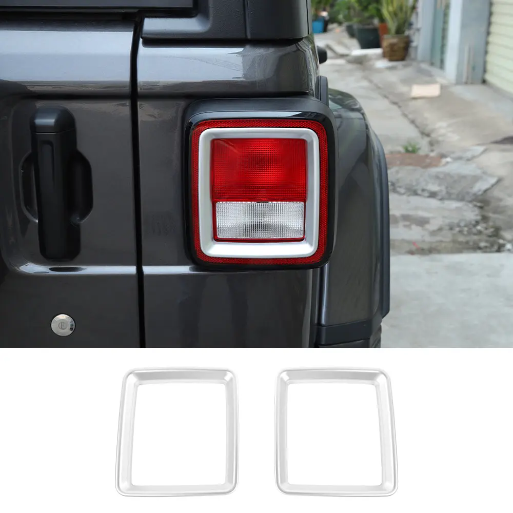 For 2018+ Jeep Wrangler JL Rear Lamp Taillight Bezel Trim ABS - Image 12
