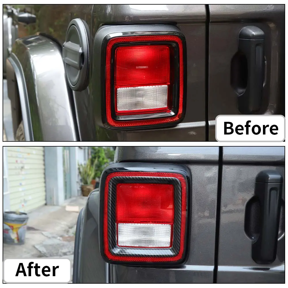 For 2018+ Jeep Wrangler JL Rear Lamp Taillight Bezel Trim ABS - Image 2