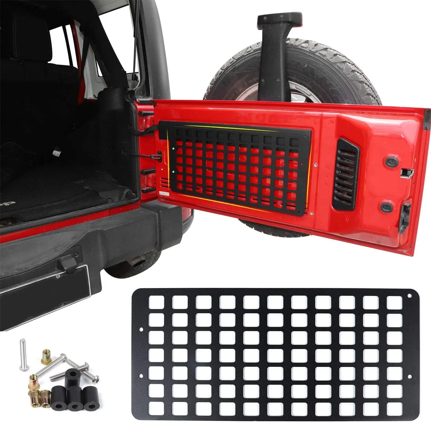 For 2007-2018 Jeep Wrangler JK JKU Rear Rack Trunk Cargo Shelf Solid Steel Interior Luggage Storage Carrier - Image 6