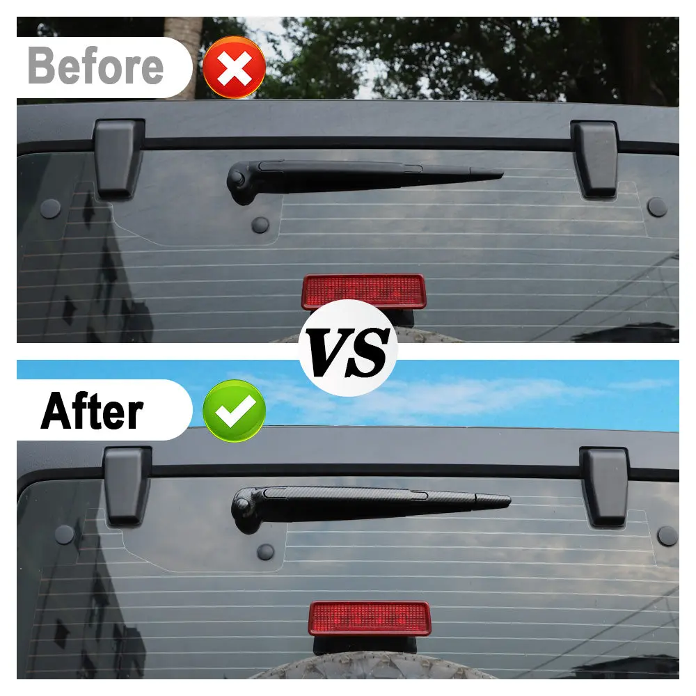 For 2007-2018 Jeep Wrangler JK JKU Rear Rain Windscreen Window Wiper Cover Trim - Image 2