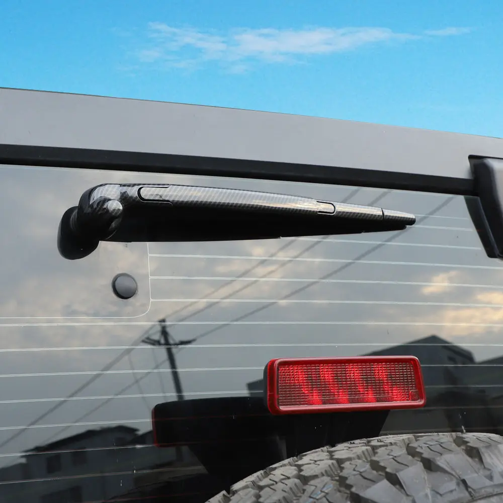 For 2007-2018 Jeep Wrangler JK JKU Rear Rain Windscreen Window Wiper Cover Trim - Image 5
