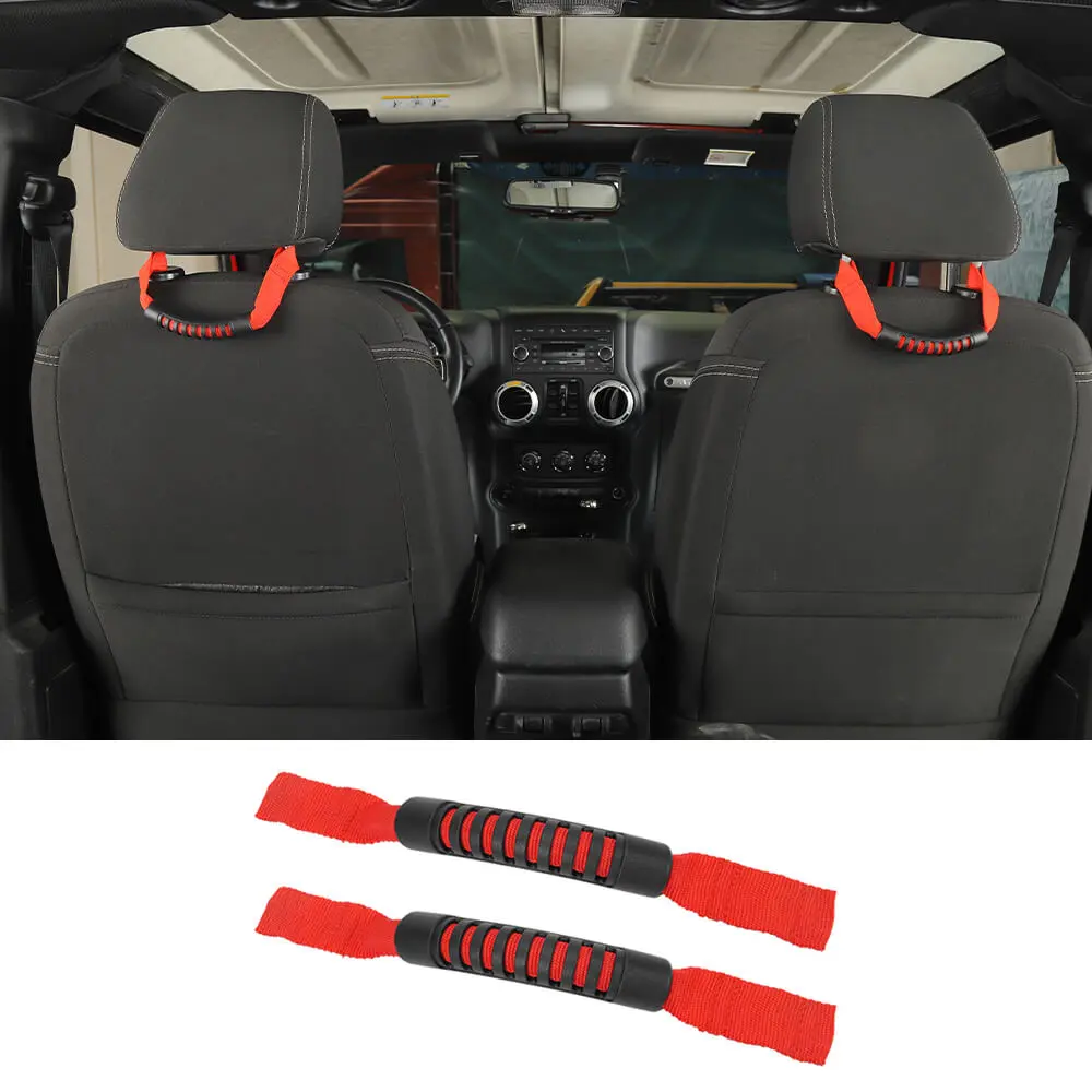 For Jeep Wrangler CJ YJ TJ JL JK JT Rear Seat Headrest Grab Handle Set - Image 13