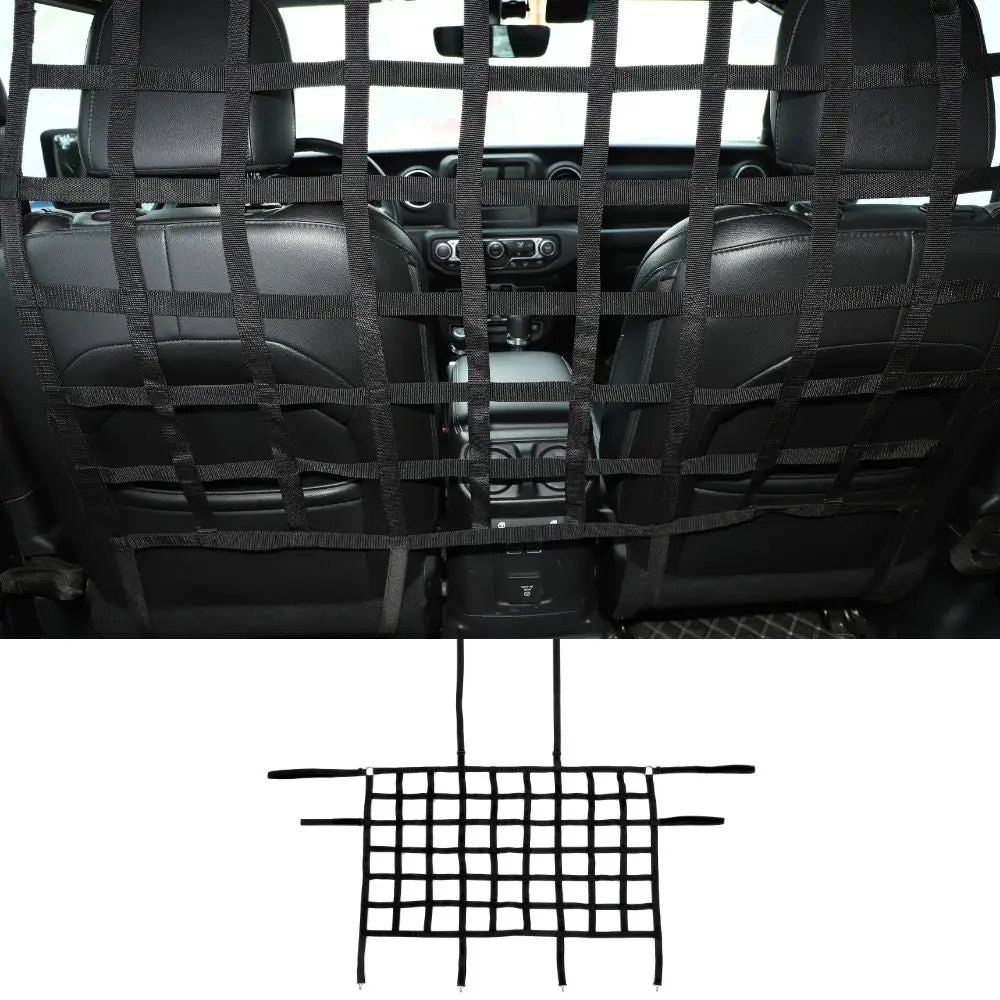 For Jeep Wrangler JK JKU JL JLU JT Rear Seat Net Mesh Cargo Net Dog Barrier