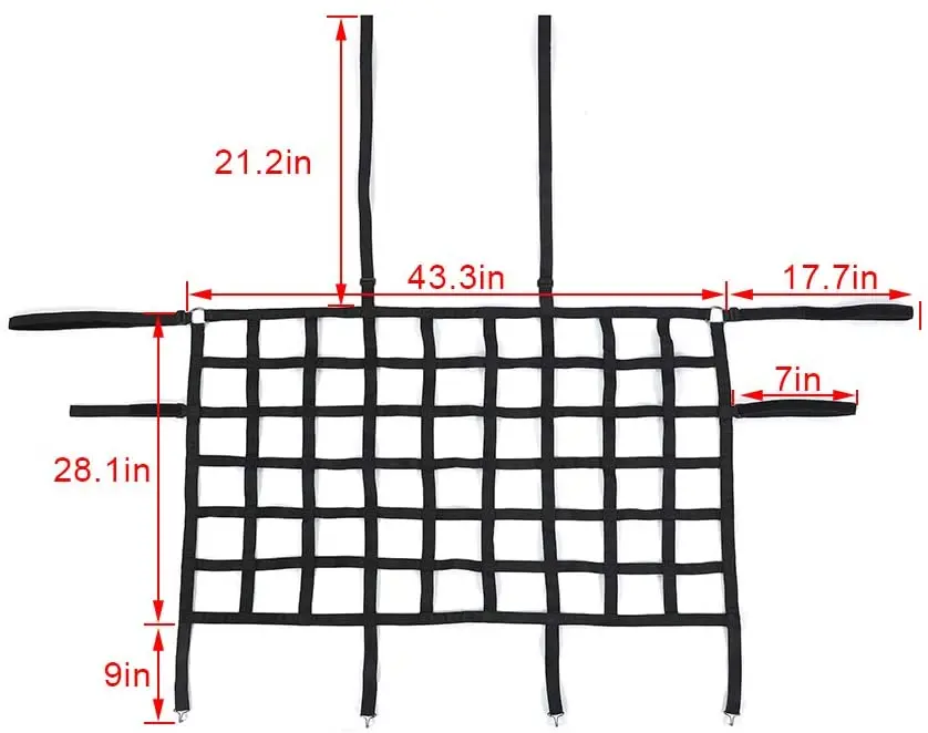 For Jeep Wrangler JK JKU JL JLU JT Rear Seat Net Mesh Cargo Net Dog Barrier - Image 6