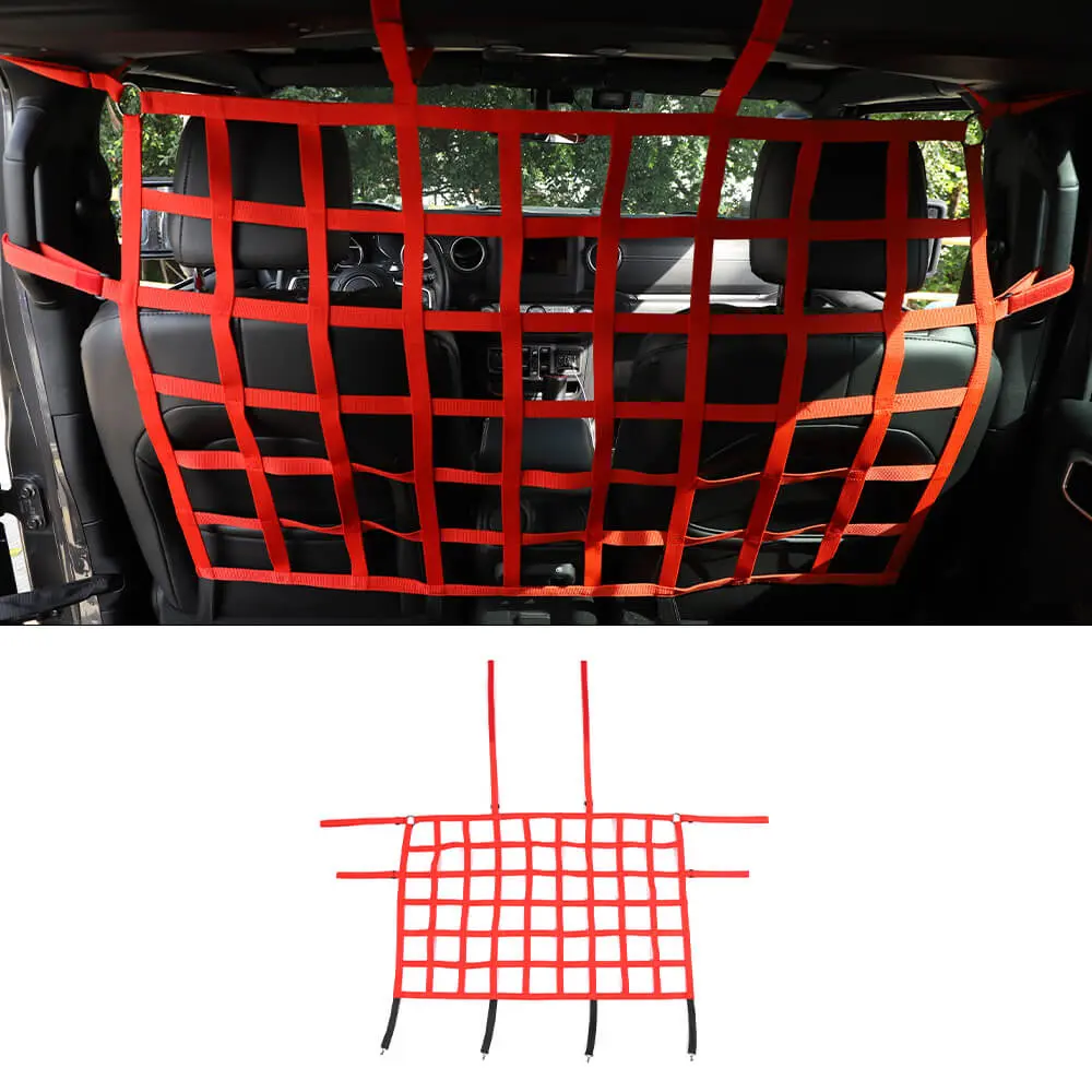 For Jeep Wrangler JK JKU JL JLU JT Rear Seat Net Mesh Cargo Net Dog Barrier - Image 7