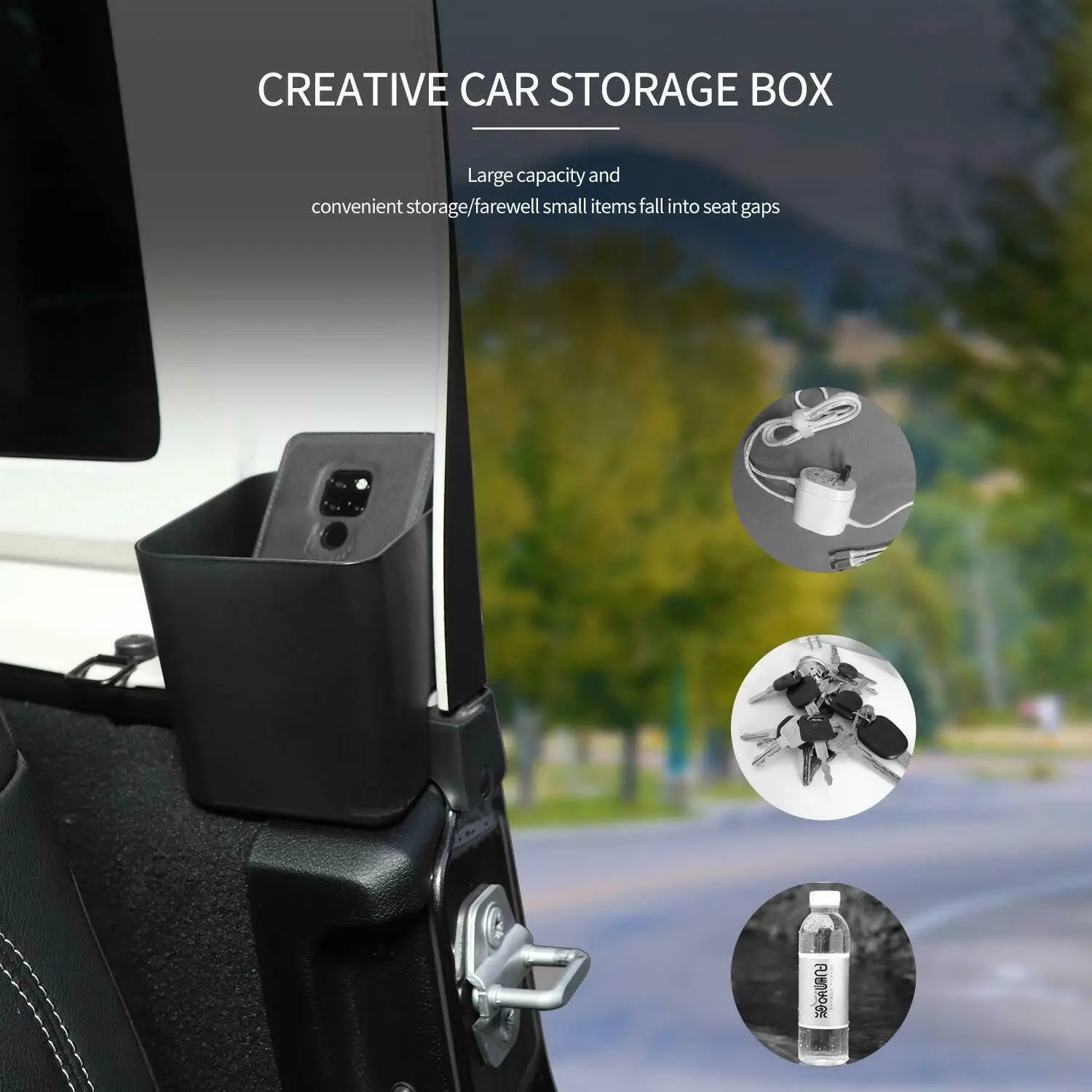 For 2018+ Jeep Wrangler JL JLU, Gladiator JT 2PCS Rear Seat Side Storage Tray Organizer Box - Image 4