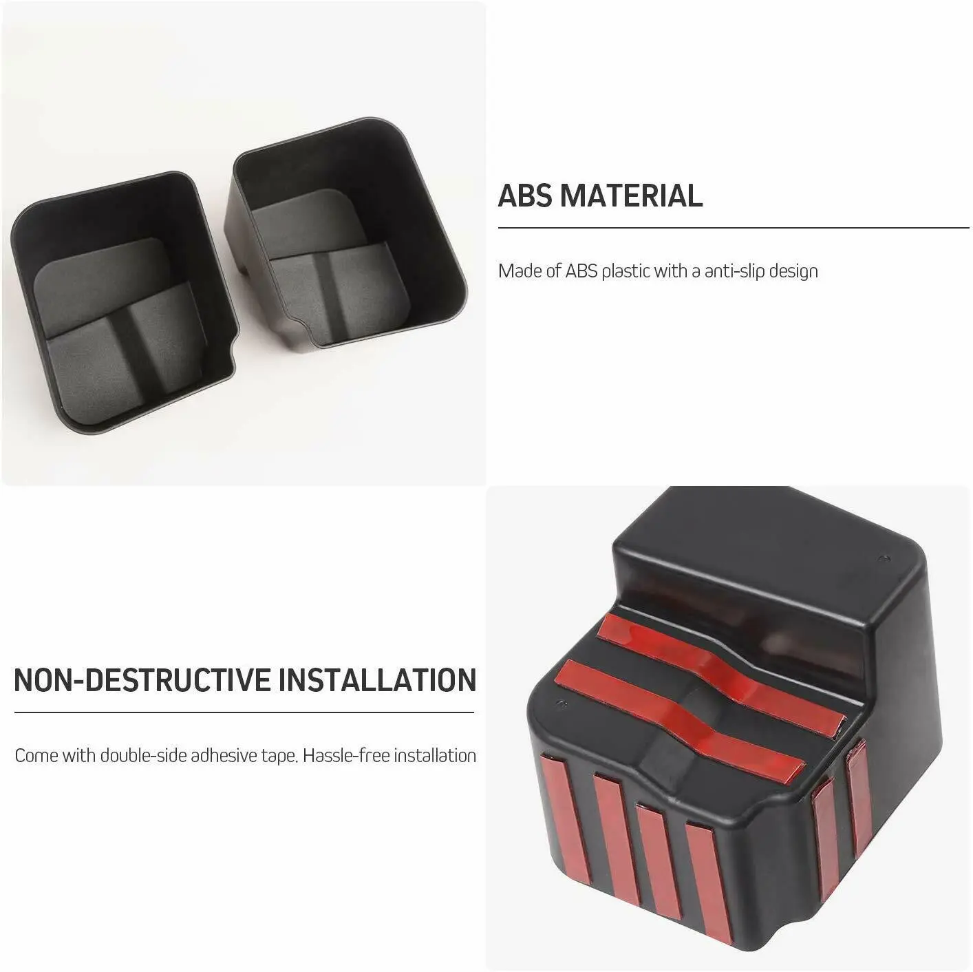 For 2018+ Jeep Wrangler JL JLU, Gladiator JT 2PCS Rear Seat Side Storage Tray Organizer Box - Image 7