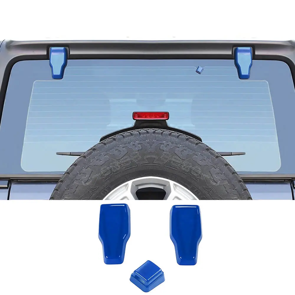 For 2018+ Jeep Wrangler JL Rear Tail Door Window Hinge & Rear Rain Wiper Nozzle Decorative Cover Trim - Image 12