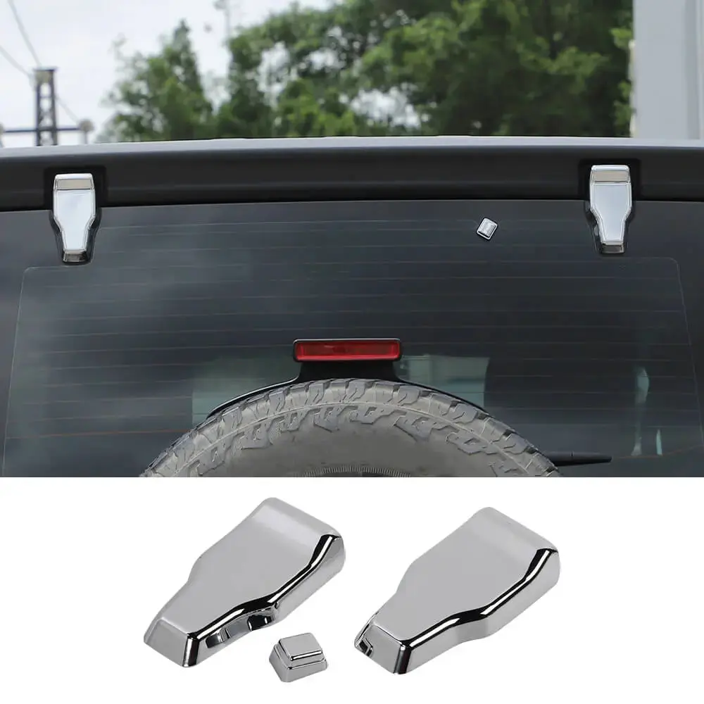 For 2018+ Jeep Wrangler JL Rear Tail Door Window Hinge & Rear Rain Wiper Nozzle Decorative Cover Trim - Image 16