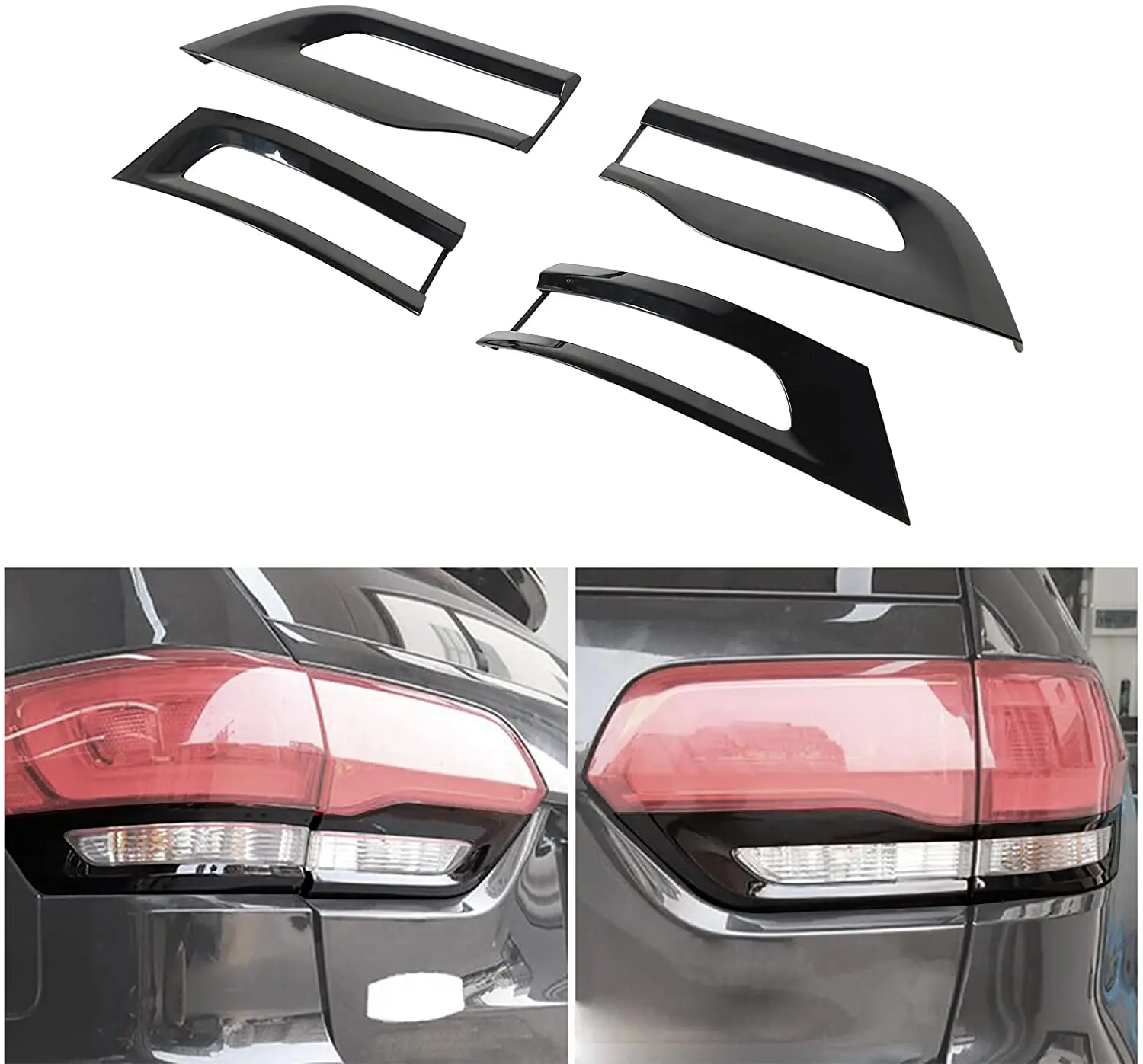 For 2014-2021 Jeep Grand Cherokee WK2 Rear Tail Light Lamp Trim Bezel Kit - Image 5